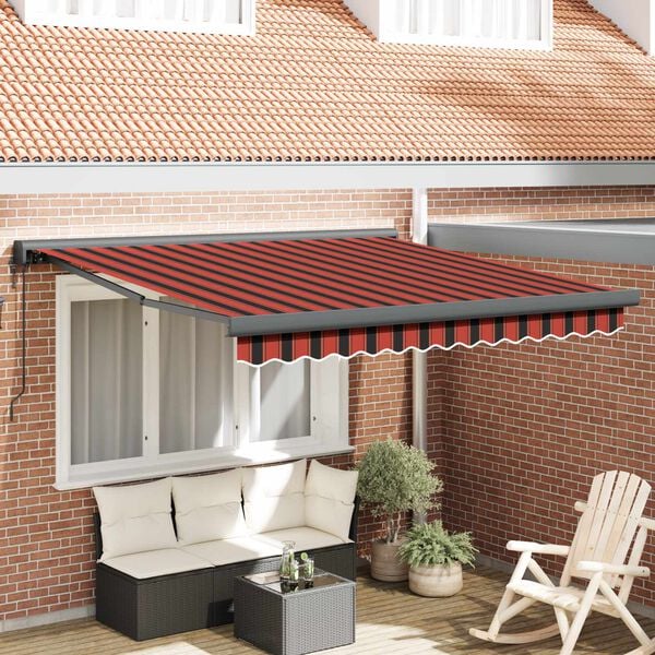vidaXL Markise Rot und Schwarz 350 x 250 x 165 cm
