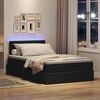 vidaXL Bett mit Stauraum und LED mit LED Schwarz 120 x 200 cm Stoff