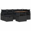 vidaXL Gartensofa-set mit Kissen 7 pcs Schwarz Poly-Rattan