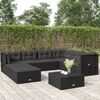 vidaXL 8-tlg. Garten-Lounge-Set mit Kissen Schwarz Poly Rattan