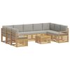 vidaXL Outdoor-Sofagarnitur 10 Stk. Wei&szlig; und Hellgrau Polyester