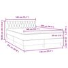 vidaXL Boxspringbett mit Matratze Dunkelgrau 140x220 cm Samt