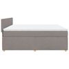 vidaXL Boxspringbett mit Matratze Taupe 180x200 cm Stoff