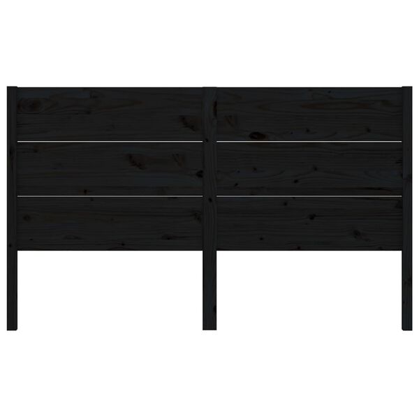 vidaXL Kopfteil Schwarz 126x4x100 cm Massivholz Kiefer
