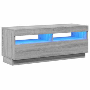 vidaXL TV-Schrank mit LED-Leuchten Grau Sonoma 100x35x40 cm