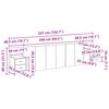 vidaXL Kopfteil mit Schrank mit Schubladen 3 pcs Altholz Holzwerkstoff