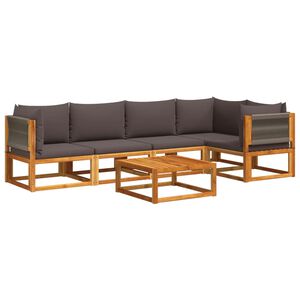 vidaXL 6-tlg. Gartensofa-Set mit Kissen Holz Akazie & Seil