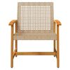 vidaXL Gartenstühle 2 Stk. Beige Poly Rattan und Akazienholz