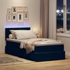vidaXL Bett mit Stauraum und LED mit Matratze Schwarz 90 x 190 cm Samt