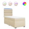vidaXL Boxspringbett mit Matratze Creme 80x200 cm Stoff