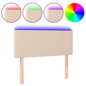 vidaXL LED Kopfteil Cappuccino-Braun 80x5x78/88 cm Kunstleder