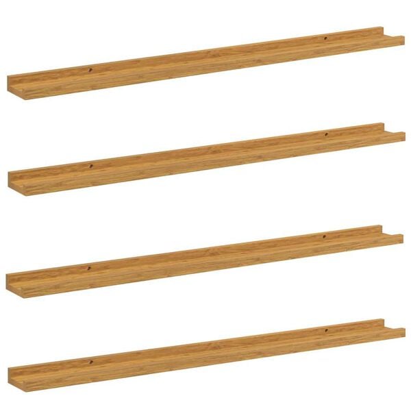 vidaXL Wandregal mit Regal 4 pcs Beige 100 x 9 x 3 cm Holzwerkstoff