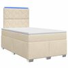 vidaXL Boxspringbett mit Matratze Creme 120 x 190 cm Stoff