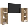 vidaXL TV-Schrankset Wandmontiert 2 pcs Artisan-Eiche 107 x 35 x 37 cm