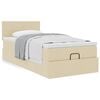 vidaXL Ottoman-Bett mit Matratze Creme 100x200 cm Stoff
