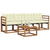 vidaXL Outdoor-Sofagarnitur mit Kissen 5 pcs Natur und Creme