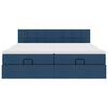 vidaXL Ottoman-Bett mit Matratzen & LEDs Blau 160x200 cm Stoff