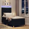 vidaXL LED Boxspringbett mit Matratze Schwarz 90 x 200 cm Stoff