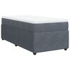 vidaXL Boxspringbett mit Matratze Dunkelgrau 100x200 cm Samt