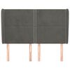 vidaXL Kopfteil mit Ohren Dunkelgrau 147x23x118/128 cm Samt