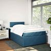 vidaXL Boxspringbett mit Matratze Blau 120x190 cm Samt