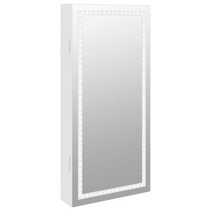 vidaXL Spiegel-Schmuckschrank mit LED-Beleuchtung Wandmontage Wei&szlig;