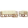vidaXL Outdoor-Sofagarnitur 7 pcs Natur und Creme Massivholz Akazie