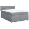 vidaXL Boxspringbett mit Matratze Hellgrau 160x200 cm Stoff