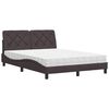 vidaXL Bett mit Matratze Dunkelbraun 140x200 cm Stoff