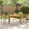 vidaXL Garten Essgruppe 3 pcs Schwarz Poly Rattan