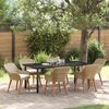 vidaXL Garten Essgruppe mit Kissen 7 pcs Beige Poly-Rattan