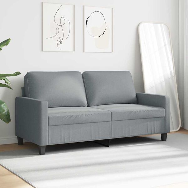 vidaXL 2-Sitzer-Sofa Hellgrau 140 cm Stoff