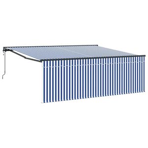 vidaXL Einziehbare Markise Blau und Wei&szlig; 400 x 300 cm