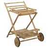 vidaXL Servierwagen mit R&auml;dern Natur 79 x 67,5 x 84 cm Bambus