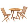 vidaXL 3-teiliges klappbares Garten Bistro Set Natur Massivholz Teak