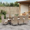 vidaXL Garten Essgruppe mit Kissen 9 pcs Beige Poly-Rattan