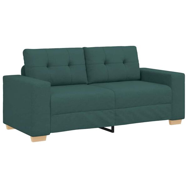 vidaXL Loveseat-Sofa Dunkelgr&uuml;n 140 cm Stoff
