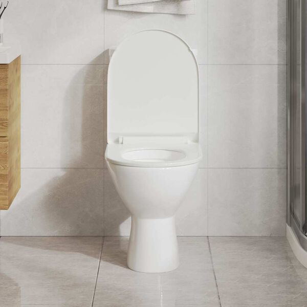 vidaXL Toilettensitz mit Absenkautomatik und Quick-Release-Design Wei&szlig;