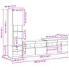 vidaXL TV-Wandm&ouml;bel mit LED Wandmontiert 4 pcs Altholz Holzwerkstoff