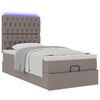 vidaXL Ottoman-Bett mit Matratze & LEDs Taupe 90x190 cm Stoff