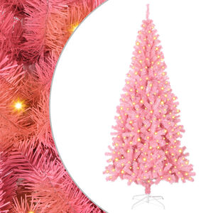 vidaXL Weihnachtsbaum mit 300 LEDs mit St&auml;nder Rosa 180 cm PVC