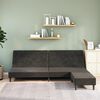 vidaXL Schlafsofa 2-Sitzer mit Fu&szlig;hocker Dunkelgrau Samt
