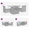 vidaXL 6-tlg. Garten-Sofagarnitur mit Kissen Grau Poly Rattan Akazie