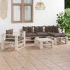 vidaXL 6-tlg. Garten-Lounge-Set aus Paletten mit Kissen Kiefernholz