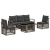 vidaXL Gartensofa-set 6 stk. Grau und Dunkelgrau Poly-Rattan