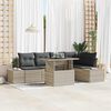 vidaXL Garten-Sofa-Set mit Kissen 6 pcs Hellgrau Poly Rattan