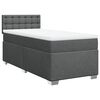 vidaXL Boxspringbett mit Matratze Dunkelgrau 90x190 cm Stoff