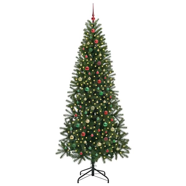 vidaXL K&uuml;nstlicher Weihnachtsbaum mit 300 LEDs Gr&uuml;n 240 cm PE und PVC
