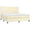 vidaXL Boxspringbett mit Matratze Creme 200x200 cm Kunstleder