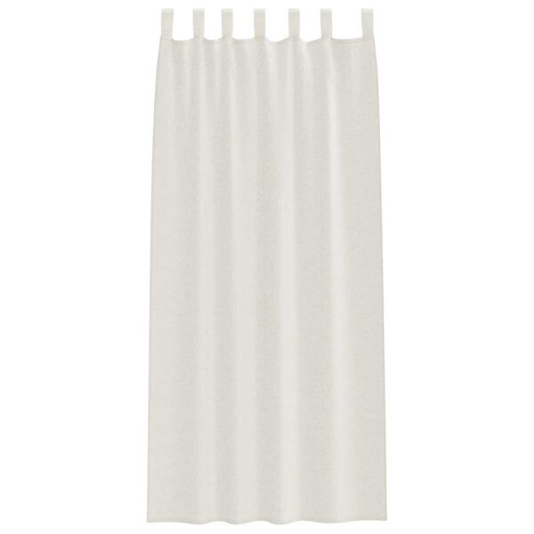 vidaXL Voile-Vorhang mit Vorh&auml;ngen 2 pcs Creme 245 x 140 cm Polyester